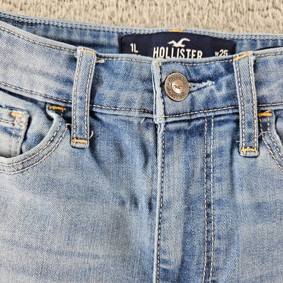 Hollister Shorts‎ Womens 25 Blue Ultra High Rise Distressed Cut Offs Frayed Hem - Picture 4 of 16